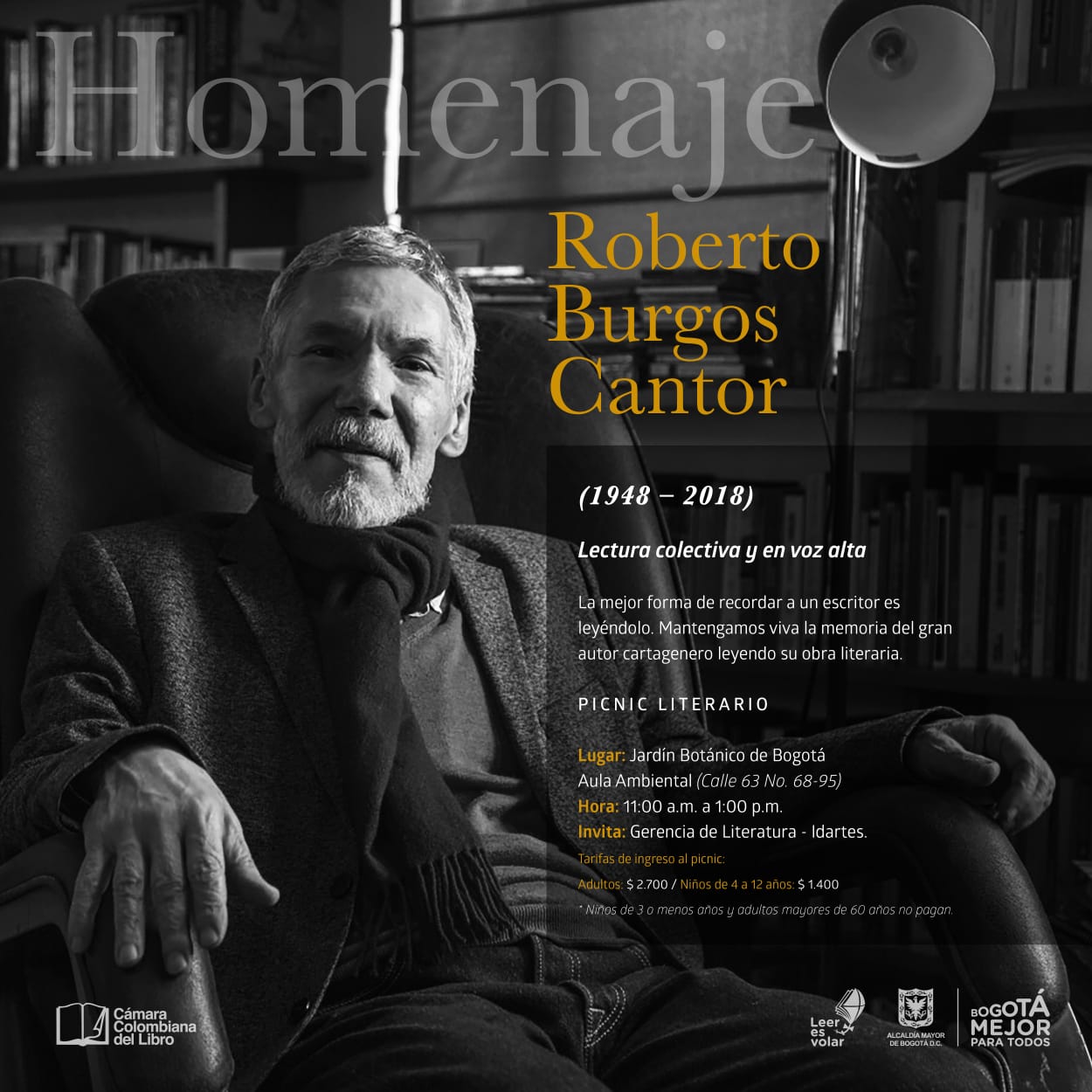 [] Idartes rendirá homenaje a Roberto Burgos Cantor este domingo Idartes